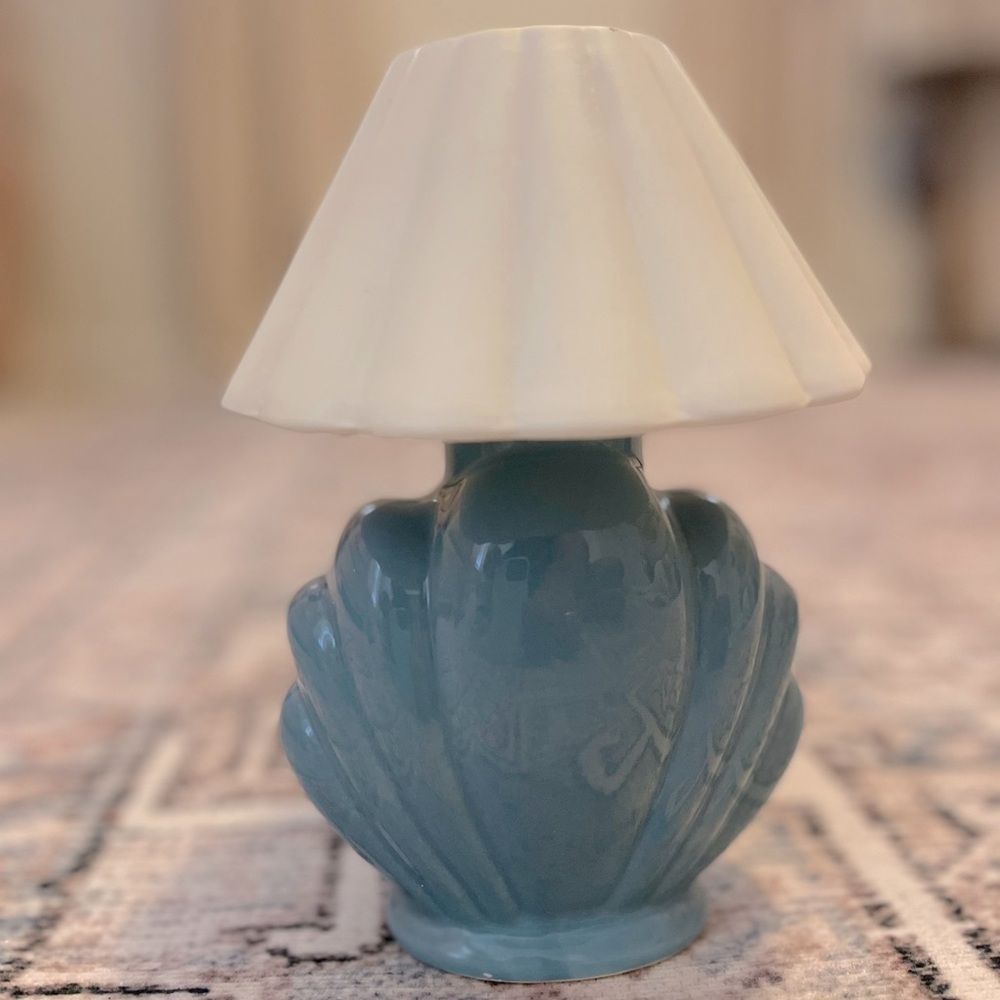 Lamp Decorative Powder Blue Shell Mini Home Goods